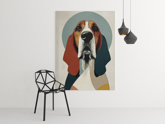 Modern Abstract Dog Canvas Wall Art