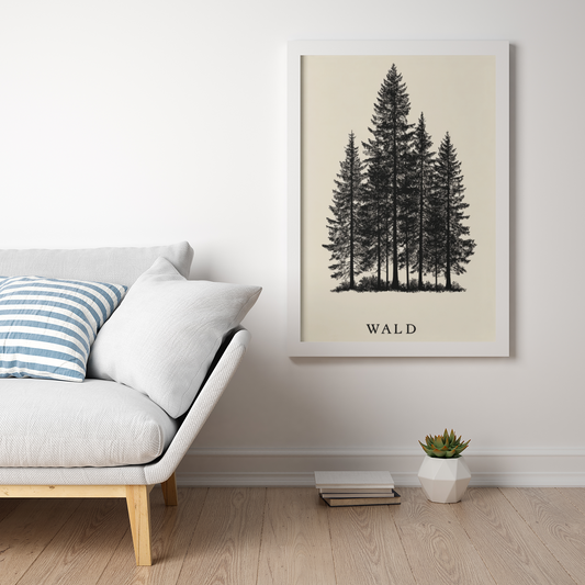 WALD Poster – Minimalistisches Wald Wandbild
