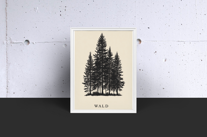 WALD Poster – Minimalistisches Wald Wandbild