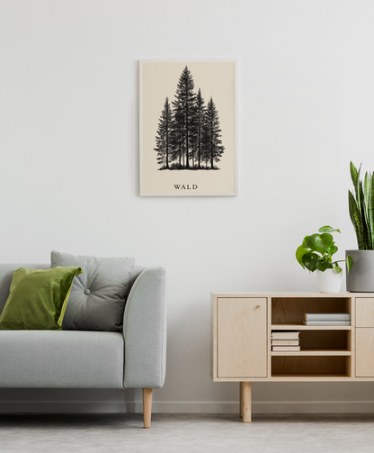 WALD Poster – Minimalistisches Wald Wandbild